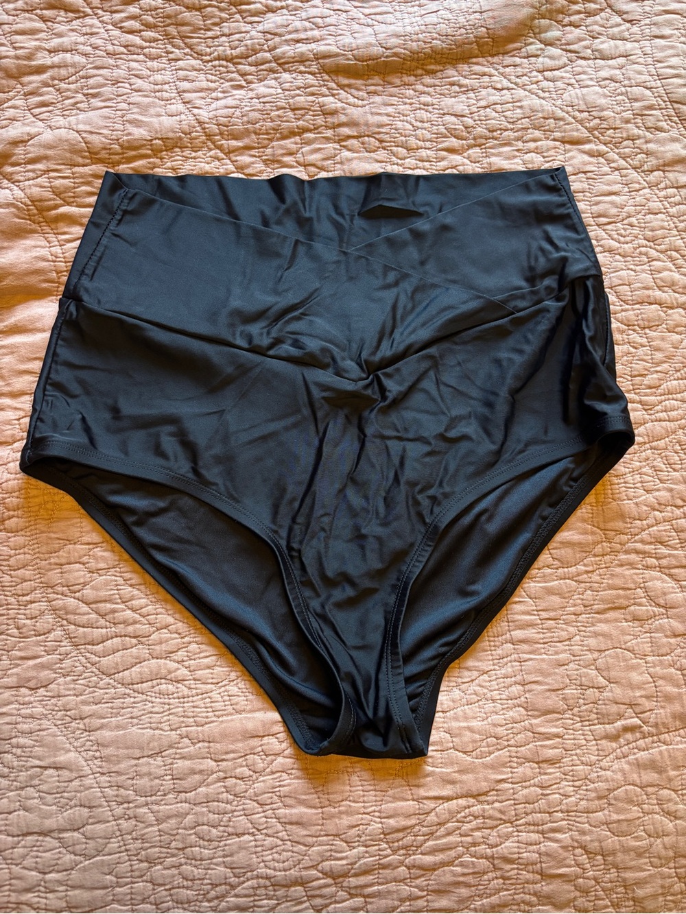 High-Waist Black Swim Bikini Bottom